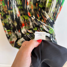 Load image into Gallery viewer, Classiques Entier Silk Blend Sleeveless High Low Dress Black Green 10
