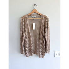 Load image into Gallery viewer, Molly Bracken Knitted Sheer Open-Front Long Sleeve Casual Cardigan Brown S NWT
