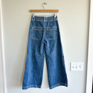 Free People Colette Crop Button-Fly Denim High Rise Jeans Blue 25