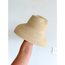 Load image into Gallery viewer, Janessa Leone Tinsley Wide Brim Fashion Hat Natural Cream L NEW
