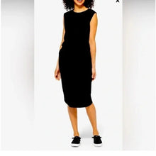 Load image into Gallery viewer, Tommy John Second Skin Cinched Sleeveless Blouson Dress Black L NWT
