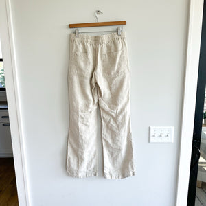 Allen Allen Linen Drawstring Waist Pants Cream XS