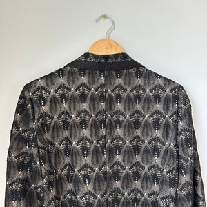Missoni Silk Blend Single-Breasted Notch Lapel Lace Overlay Blazer Black 46