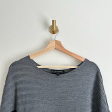 Load image into Gallery viewer, ST. JOHN Wool Ribbed Asymmetrical Drop Waist Pullover Tunic Gray Black M
