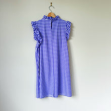 Load image into Gallery viewer, Jude Connally Shari Swing Gingham Print Sleeveless Mini Dress Purple L NWT
