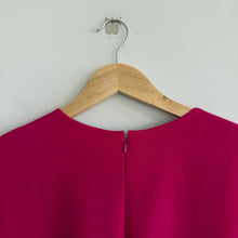 Load image into Gallery viewer, Oscar De La Renta Draped Slit Long Sleeve Belted Midi Dress Magenta 12 NWT
