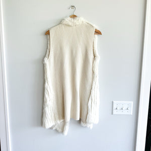 Diane Von Furstenberg Denver Rabbit Fur Cashmere Blend Sweater Vest M