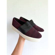 Load image into Gallery viewer, Vince Ward Knit Leather Platform Slip On Sneakers Red Black 8.5
