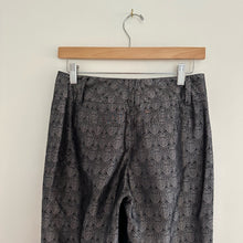 Load image into Gallery viewer, Ann Taylor Margo Silk Printed Trousers Black Silver 0
