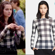 Load image into Gallery viewer, Rag &amp; Bone Buffalo Check Long Sleeve Classic Tee Black White S
