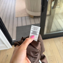 Load image into Gallery viewer, Z Supply Lisse Pleated Satin High Rise Wide Leg Pants Dark Chocolate L NWT
