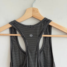 Load image into Gallery viewer, Lululemon Swiftly Tech Racerback Run Striped Activewear Tank Top Black 4
