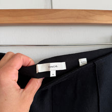 Load image into Gallery viewer, Vince Wool Blend Pintuck Pull-On High Rise Straight Leg Pants Black 10

