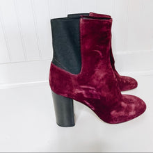 Load image into Gallery viewer, Rag &amp; Bone Agnes Velvet Suede Chelsea Booties in Red $575
