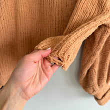 Load image into Gallery viewer, Free People Camel Be Yours Chunky Knit Slouchy Pullover Sweater Brown S
