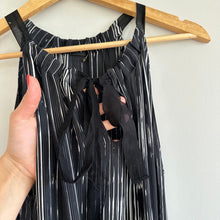 Load image into Gallery viewer, Elie Tahari York Silk Tie Neck Blouson Maxi Dress Black M
