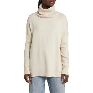 French Connection Babysoft Cowl Turtleneck Pullover Sweater Cream M