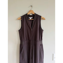 Load image into Gallery viewer, Athleta Brooklyn Zip Up Sleeveless Jogger Utility Jumpsuit Brown 6

