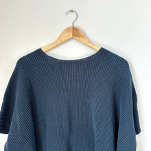 Load image into Gallery viewer, Cabi Lagenlook Sapphire Knit Pullover Sweater Poncho Teal XS

