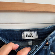 Load image into Gallery viewer, Paige Anessa Ultra High Waisted Wide Leg Ankle Jeans Medium Wash Blue 32
