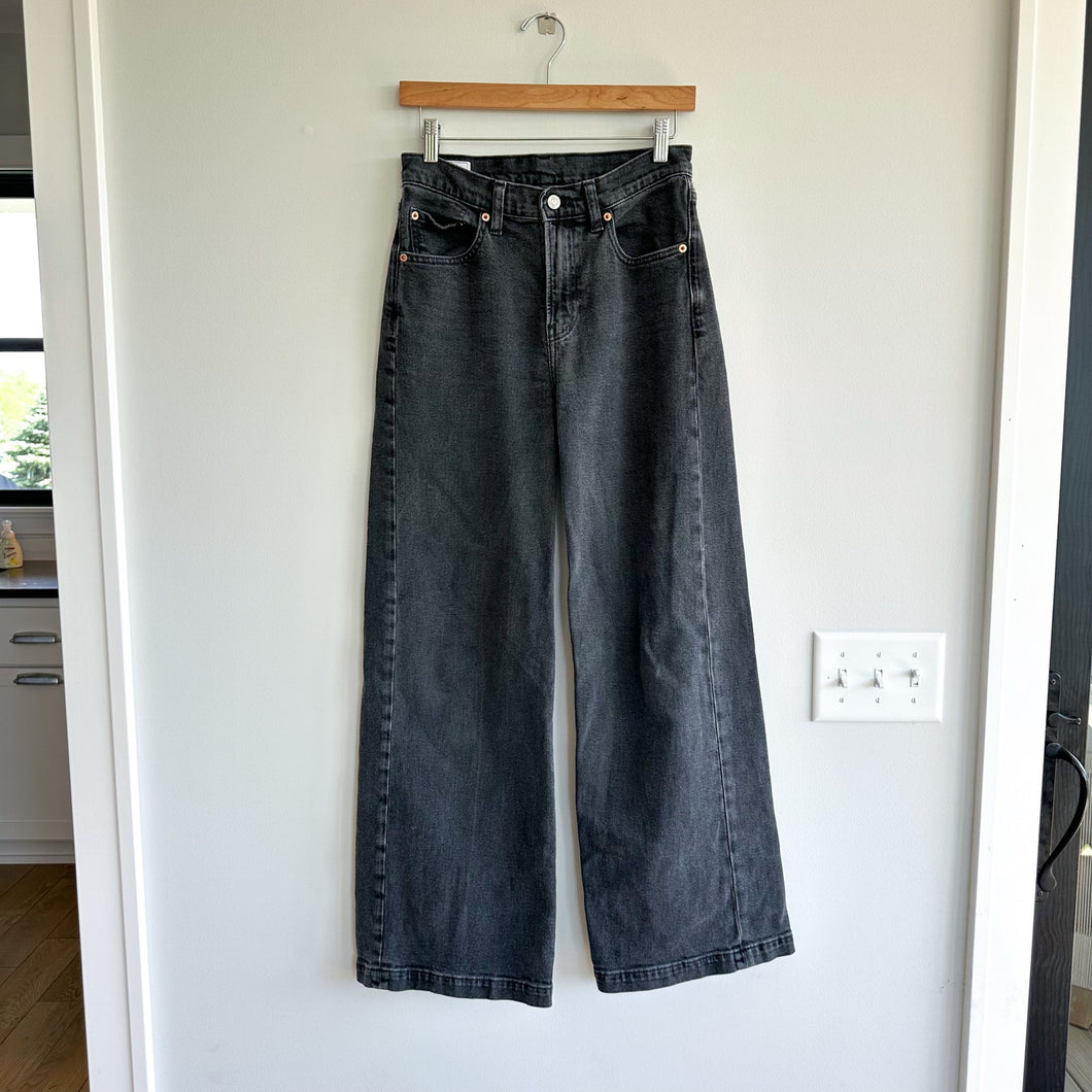 GAP High Rise Stride Wide Leg Jeans Black Size 26/2R