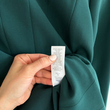 Load image into Gallery viewer, Carolina Herrera Crepe Pleated Midi Cocktail Dress Pine Green
