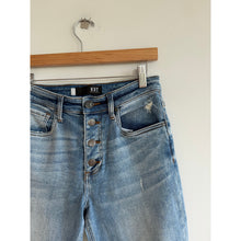 Load image into Gallery viewer, KUT From The Kloth Distressed Denim Button-Fly High Rise Straight Jeans Blue 0
