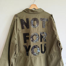 Load image into Gallery viewer, "Not For You" Sequin Embellished Button Front Military Utility Jacket Green

