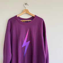 Load image into Gallery viewer, Aviator Nation Bold Fade Relaxed Crew Sweatshirt Purple L NWT
