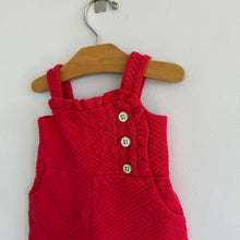 Load image into Gallery viewer, Janie and Jack Floral Jacquard Sleeveless Button Front Romper Red 3-6M
