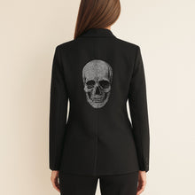 Load image into Gallery viewer, Seven Lab Skull Embellished Single-Breasted Notch Lapel Blazer Black XL
