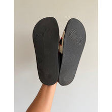 Load image into Gallery viewer, Gucci Stripe Designer Slip On Rubber Slide Sandals + Dustbags Ecru 6.5
