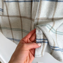 Load image into Gallery viewer, 7 Diamonds Generation Plaid Pattern Soft Knit Shacket Blue L
