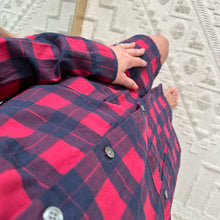Load image into Gallery viewer, ATM Anthony Thomas Melillo Plaid Flannel Long Sleeve Shirt Dress Red Black XS

