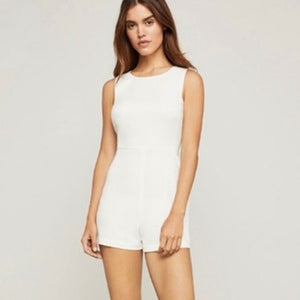 BCBGMAXAZRIA Helena Sleeveless Romper White 6 NWT