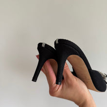 Load image into Gallery viewer, SJP by Sarah Jessica Parker Paley Grand Glitter Bow Mules 40 NEW
