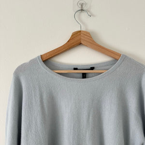 BCBGMAXAZRIA Merino Wool Blend Crew Neck Pullover Sweater Blue M