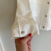 Load image into Gallery viewer, Nordstrom Collection Linen Blend Snap Front Utility Jacket White M NWT
