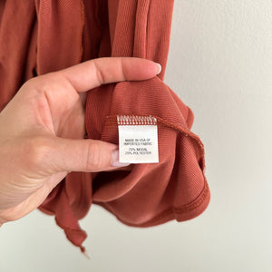 DREW Anthropologie Twist Front Tie Sleeveless Mini Wrap Dress Rust S
