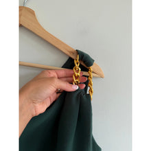 Load image into Gallery viewer, Shoshanna Margo Hunter Midnight Crepe Front Slit Maxi Dress Green 4
