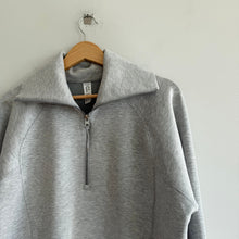 Load image into Gallery viewer, Spanx AirEssentials Half Zip Pullover Sweatshirt Gray L
