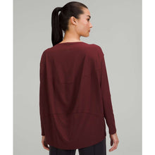 Load image into Gallery viewer, Lululemon Back In Action Long Sleeve Nulu Boat Neck Activewear Tee Red Merlot 4
