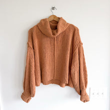 Load image into Gallery viewer, Free People Camel Be Yours Chunky Knit Slouchy Pullover Sweater Brown S
