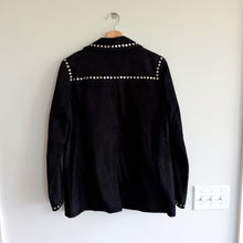 Load image into Gallery viewer, Zadig &amp; Voltaire Lala Suede Leather Studded Button Front Jacket Black L NWT
