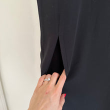 Load image into Gallery viewer, Eileen Fisher Silk Round Neck Short Sleeve Pullover Dress Black M
