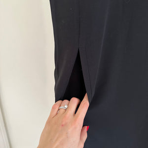 Eileen Fisher Silk Round Neck Short Sleeve Pullover Dress Black M