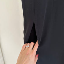 Load image into Gallery viewer, Eileen Fisher Silk Round Neck Short Sleeve Pullover Dress Black M
