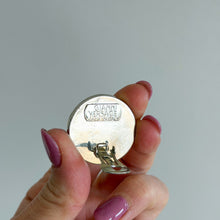 Load image into Gallery viewer, Gianni Versace Vintage Gold Tone Border Zebra Stripe Single Clip-On Earring
