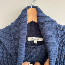 Load image into Gallery viewer, Madewell Wide Rib Turtleneck Sweater Navy White M
