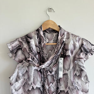 Elie Tahari Bree Silk Shirt Quartz Multi M NWT
